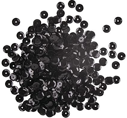 Rayher 3927001 Pailletten, gewölbt, 6mm ø, SB-Box 4000Stück, schwarz