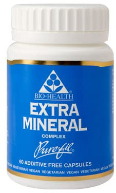 Bio-Health Extra Mineral Complex Food Supplement for General Health, Multi Mineral Calcium, Zinc, Magnesium and Iron, Supports Muscular Activity and Nerve Function, 60 Capsules
