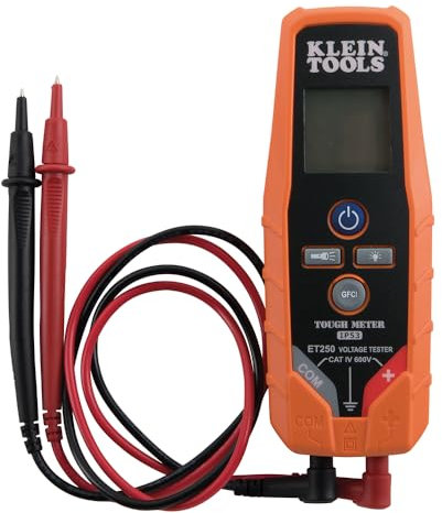 Klein Tools ET250 Voltage Meter, AC Voltage/DC Voltage Tester, Digital Multimeter, Low Voltage Tester with Batteries
