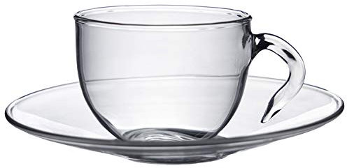 Argon Tableware Glass Espresso Cup & Saucer Set - 60ml