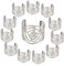 12 Stück Serviettenringe Set,KAKOO Metal Rose Morderne Serviettenhalter für Hochzeit Geburtstag Weihnachten Taufe Tisch Dekoration (Silber)