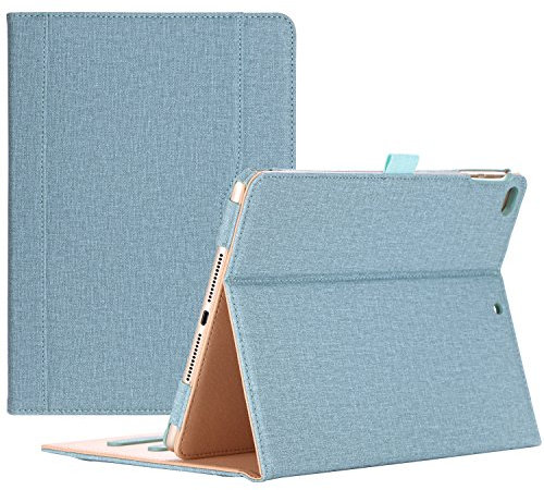 ProCase Funda para iPad 6ta 2018 / iPad 5ta 2017 / iPad Air 2 2014 / iPad Air 2013 9.7 Modelos Viejos, Carcasa de Cuero, Tapa Inteligente para iPad 9.7 Pulgadas 2018/2017/2014/2013 -Verde Azulado