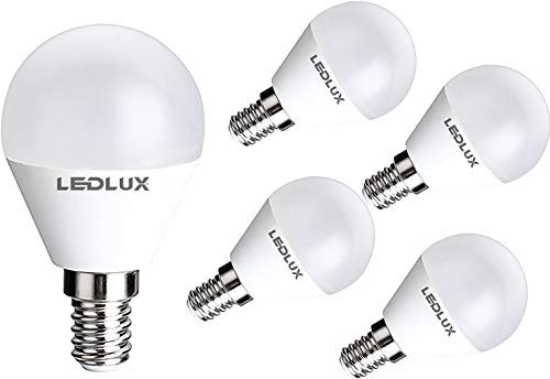 LumenTEC E14, LED E14, LED lampe E14, 8W, 720 Lumen Ø 45mm Globusform Ra >80, 230V CCD Ersetz 55W, (5er Neutralweiss)