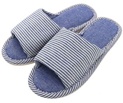 AioTio Pantofola Antiscivolo in Cotone Casual Confortevole da Uomo e da Donna, per Uso Interno ed Esterno(37/38 EU,Azzurro)