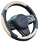 ZATOOTO Lenkradbezug Auto, Lenkradbezug Leder, 37-38cm, Anti Rutsch, Universal, Beige