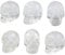 Nupuyai 6er Set Kristallschädel Edelstein Totenkopf Skulptur Handgeschnitzt Kristall Schädel Heilstein Statue Figur Reiki Dekoration