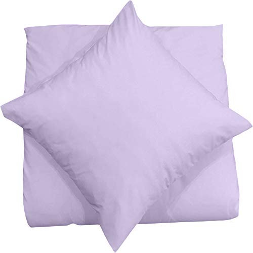 Mixibaby Kissenbezug 40X40 2er Set Dekokissen Kissenhülle Kissen Bezug 100% Baumwolle, Farbe:Lila