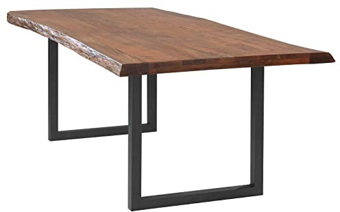 Möbel Jack Esstisch - Akazie massiv lackiert - Metallgestell - 200 x 100 cm