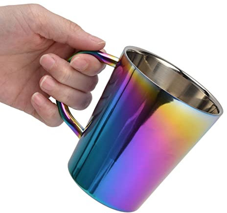 300ml Edelstahl Kaffeebecher, Doppelwandige Edelstahl-Tasse,Edelstahl Camping Tasse,Edelstahl Camping Becher, Metall-Becher Für Softdrinks, Cocktails, Moscow Mule & Smoothies