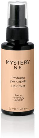 Mystery - Nº 6 Perfume para el Cabello, Fragancia Capilar con Notas de Ámbar, Pachuli y Sándalo, Aroma Envolvente, Facilita el Peinado, Antiencrespamiento, Antiestático, 50 ml