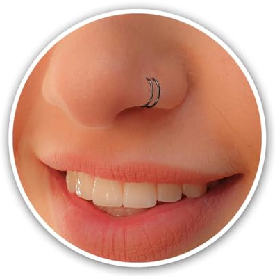 Winziger schwarzer doppelter Hoop-Nasenring â€“ spiralförmiger Nasenring 20 Gauge Snug Double Nose Piercing Thin Nose Piercings Hoops