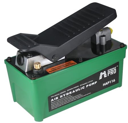 HYDRAULIC PRO Pompa idraulica da 10,000 PSI,Pompa a pedale idraulica (a singolo effetto),Pompa a pedale a pedale ad azionamento ad aria verde