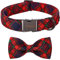 ARING PET Weihnachten Hundehalsband-Plaid Hundehalsband mit Schleife, Baumwolle Weihnachten Hundehalsbänder mit Metallschnalle für kleine mittlere große Junge und Mädchen Hunde