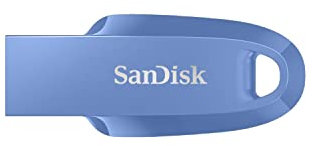 SanDisk Ultra Curve 3.2 Flash-Laufwerk 128 GB (bis zu 100 MB/s Lesen, RescuePRO Deluxe-Software, Schlüsselringöse) Blau