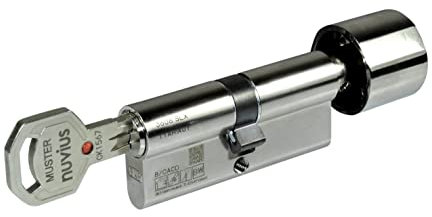 BKS Sicherheits Türzylinder Profilzylinder Nuvius SLX Serie 36 mit Sicherungskarte (Knaufzylinder A=45, B(Knauf)=60)