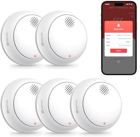 HEIMAN Detector de humo wifi, con botón de silencio, norma EN 14604, 85 dB (5)