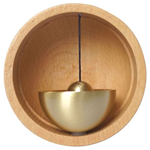Angoily Wooden Wind Chime Doorbell Shopkeepers Bell Door Entry Chime Ring Doorbell Chime Hanging Bell for Door Opening Door Wind Chime Brass Metal Door Bell Beech Antique Open The Door