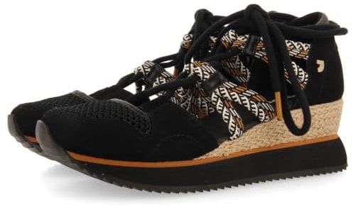 Sneakers Ouvertes Noir DE Type Espadrille À Talon COMPENSÉ pour Femme IONA