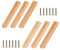 SWAWIS 6 Stück Möbelgriffe Holz, 128mm Holzgriffe Küchenschränke, Schubladengriffe Holz mit Schrauben, Türgriff Streifenförmig, Schrankgriff Holz für Schränke Schubladen Möbel Küchen
