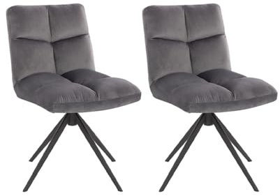 Home Deluxe - Esszimmerstuhl NODA 2er Set - Farbe: Hellgrau - 360 Grad drehbar, weiche Polsterung, bis 120 kg belastbar I Küchenstuhl Speisestühle Esszimmerstühle