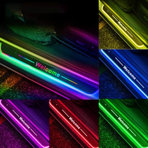 4PCS LED-Induktionslicht einstiegsleisten, Türschweller Schutz Leisten Auto Zubehör, Anti Scratch Türschweller Schutz Leisten Auto Zubehör, Wasserdicht rutschfest, passend für alle Modelle