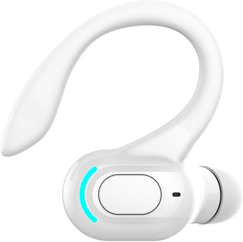 Auricular Bluetooth Mono sin Cables V5.2, diseño 360° sobre la Oreja, micrófono Integrado, 70 mAh, hasta 20 h de reproducción, Compatible con iPhone, Android y PC