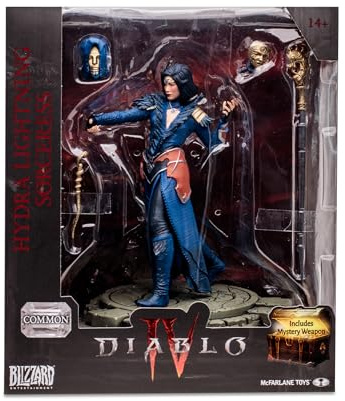 McFarlane Diablo IV Collection, Escultura Hechicera, Figura del Videojuego Decorativa 15cm con Accesorios y un Arma de Juguete Secreta, para Fans coleccionistas, +14 años, Bizak (64386723)