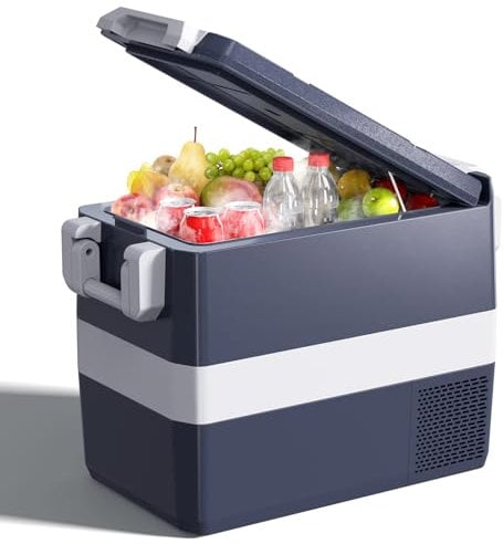 KROAK 40 Liter Kompressor-Kühlbox, 12/24 V und 230 V Auto kühlbox, -20℃~20℃ Mini-Kühlschrank für Auto, Lkw, Boot, Wohnmobil und Steckdose