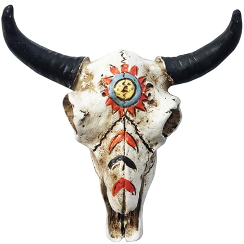 Kühlschrankmagnet mit indischer Kultur, Stier, Totenkopf, Amerika, Reise-Souvenir, Kühlschrankmagnet, Dekoration, handbemalt, Handwerk