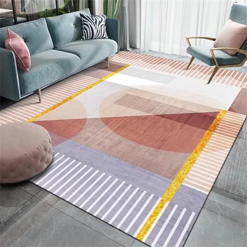 AU-SHTANG Teppich modern Lila Teppich, Hausdekoration, Anti-Milben, moderner, pflegeleichter Teppichteppich Pastell,Lila,50x80cm