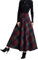 Damen Retro Winter Maxi Röcke Wolle Hohe Taille Gitter Vintage Elastische Taille Elegant Casual A-Linie Swing Rock Glockenrock Faltenrock (M, Grün)