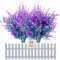 Sredumn 14 Bundles Artificial Flowers, outdoor artificial plants，UV Resistant Plastic Shrub Artificial Lavender, for outside, garden, hanging, basket, fence, window, trellis decoration