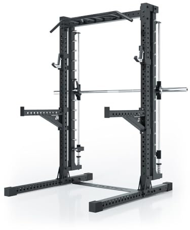 Atletica R7 Saber | Squat Rack mit Multipresse | Squat Rack mit integrierter Smith Station/Multipresse. Optional did Deadlift Station modular erweiterbar. Größe 203 cm