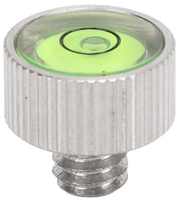 Kamera-Wasserwaage für Spiegellosen DSLR-Griff, Wasserwaage aus Edelstahl mit Rändelschraube Im Knopfstil für 1/4-Gewindemontage, Kompatibel mit Kamerakäfigen und Deckplatten