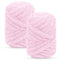 Uiopa Handstrickgarn Chunky Wool, 2 x 240g Grob Gestrickte Armstricken Wolle Dickes Garn, Chunky Yarn Dicke Wolle zum Handstricken für Decken, Kissen, Hüte, Heimdekoration, DIY-Kunsthandwerk