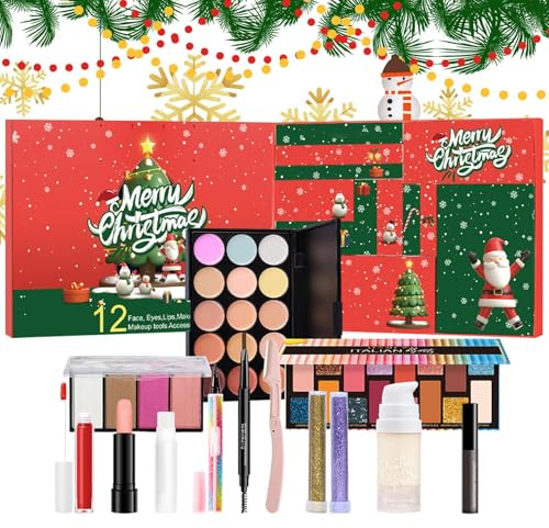 Weihnachts-Countdown-Kalender, Präsentation der Make-up-Kits, Beauty Kalender 2024, Adventskalender für Teenager, Countdown-Koffer, Kosmetik in Box