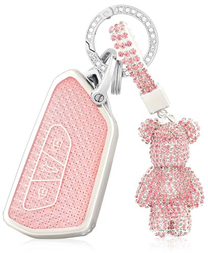 OFF WE GO Schlüsselhülle Cover Autoschlüssel Hülle für VW Golf 8/7/5/R/MK8 Cupra Born Formentor Seat Leon Ateca Tarraco Skoda Octavia Schutz Gehäuse mit Schlüsselanhänger Schlüsselcover, Rosa