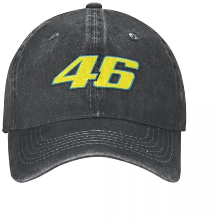 Mode Vr-46 Baseballkappe für Männer und Frauen, getragene Baumwollmütze, Vintage Style, verstellbar, für Outdoor-Laufen und Golfgeschenk