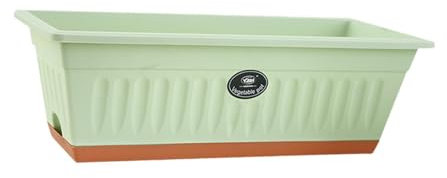 Fenteer Blumenkasten, Fensterkasten, Gemüsekasten, Pflanzkasten für die Fensterbank, 50 x 19 x 16 cm, rechteckig, mit Abflusslöchern, für den Balkon, Hellgrün