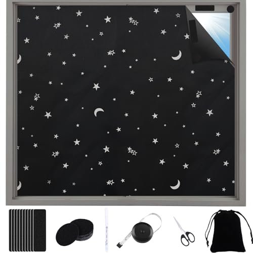 ZOCONE 145 x 300 cm, tissu occultant pour fenêtres, sans perçage, revêtement isolant thermique, avec rectangle rond, ruban magique et 1 ciseaux, rideau occultant fenêtre pour bureau/étude/voiture