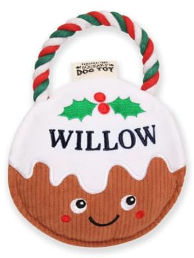 History & Heraldry Personalised Christmas Pudding Dog Toy (Willow)