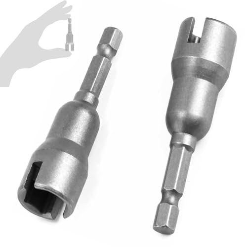 Flügelmutter Schraubendreher Set 2 Stück Flügelmutter Treiber, Stecknuss Werkzeug, 1/4 Zoll Sechskantschaft für Panelmuttern, Schrauben, Ösen-C-Haken & Q-Hanger, Stahl