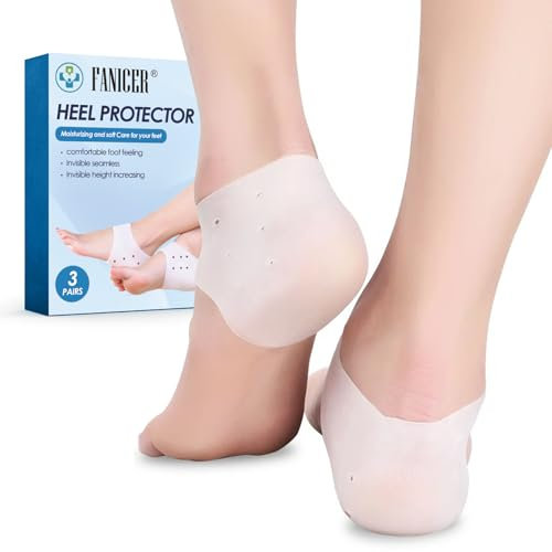 3 Pairs of Silicone Heel Pads Gel Foot Socks,Heel Protectors,Silicone Heel Socks for Heel Pain Relief Heel Sleeves for Heel Pain and Cracked Heels