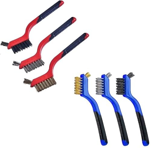 Multi-Surface Heavy Duty Wire Brush Set 3pc Steel, Brass & Nylon Brushes Great for Rust Paint Varnish Prep Removal & DIY Projects