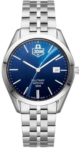 JDM Millitary Herren Analog Uhr mit Edelstahl Armband JDM-WG023-02