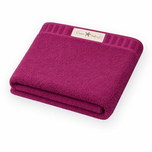 Casa Colori Frottier Badetuch 100x150cm 100% Baumwolle 500gr/m² Beere