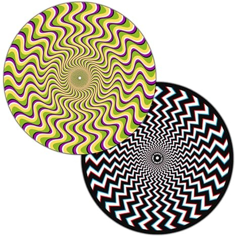 Doppelseitige Optische Illusion Slipmats für Plattenspieler | Weich Hochwertiger Filz Turntable Matte Paar | Trippig Spirale Effekt Plattentellerauflage | Produziert in Berlin von Concrete Schoolyard