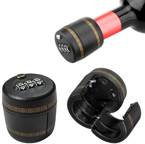 Zahlenschloss Für Wein Likör Flaschen Wein Whiskey Flaschenverschluss Flaschen Passwort Code Sperren Wein Digitales Schloss, Flaschenverschluss, 2 Stück