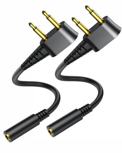 SNANSHI Adattatore per cuffie da aereo, confezione da 2 jack audio a doppia presa per cuffie da 3,5 mm maschio a femmina da 3,5 mm, adattatore per aeroplano per cuffie