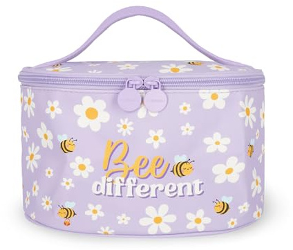 Legami - Beauty Case Hello beauty, Tema Bee, Borsa per Trucchi spaziosa, Chiusura a Zip, Tasche interne, Fascette porta Pennelli, Beauty Case da viaggio, 21x19 cm